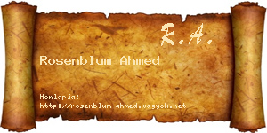 Rosenblum Ahmed névjegykártya
